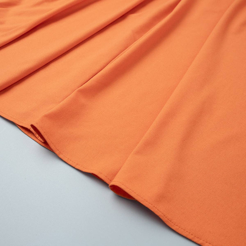 *Final Sale* Laurie Cotton & Linen Vest with Long Swing Skirt Set in Orange