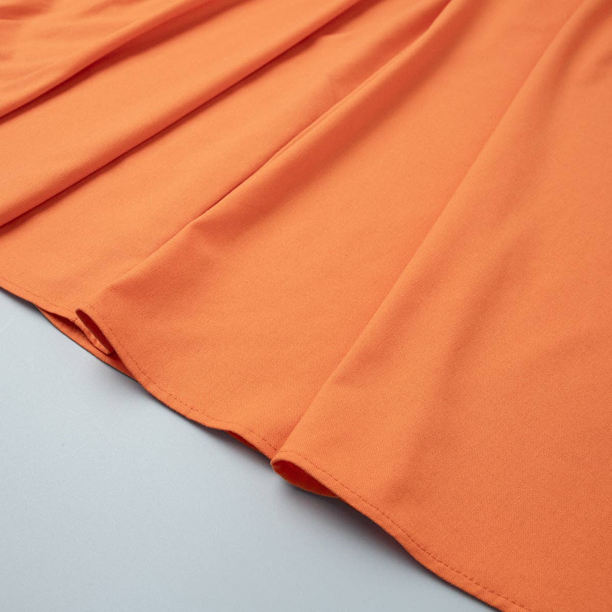*Final Sale* Laurie Cotton & Linen Vest with Long Swing Skirt Set in Orange