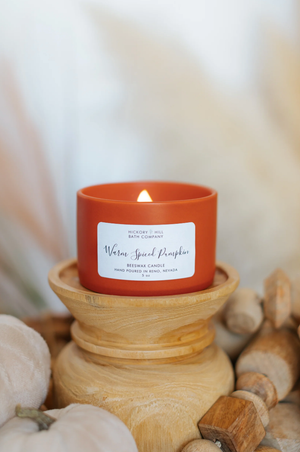 Warm Spiced Pumpkin Non-Toxic Beeswax Candle 5oz