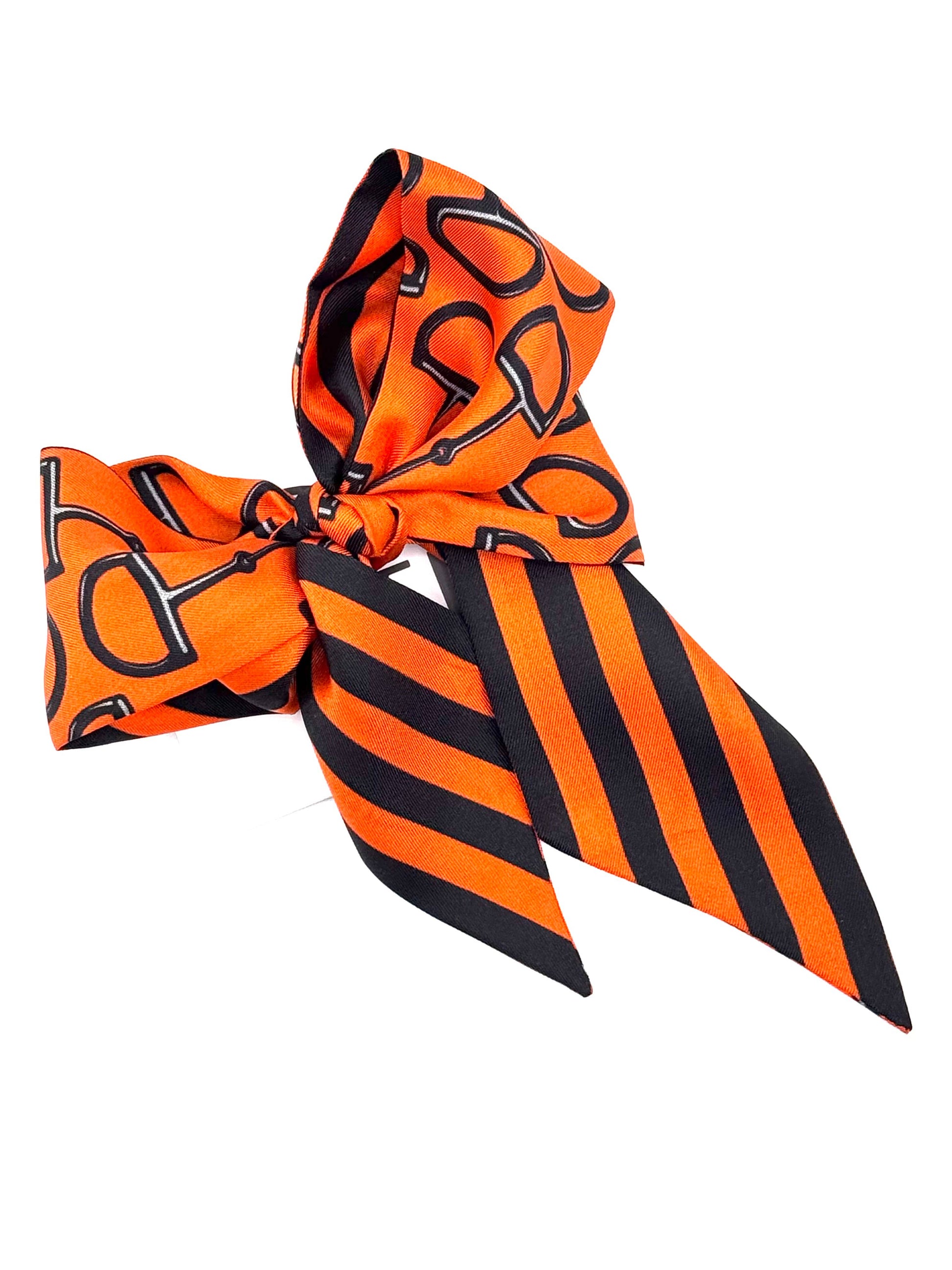*Sale* Orange & Black Silk Game Day Scarf