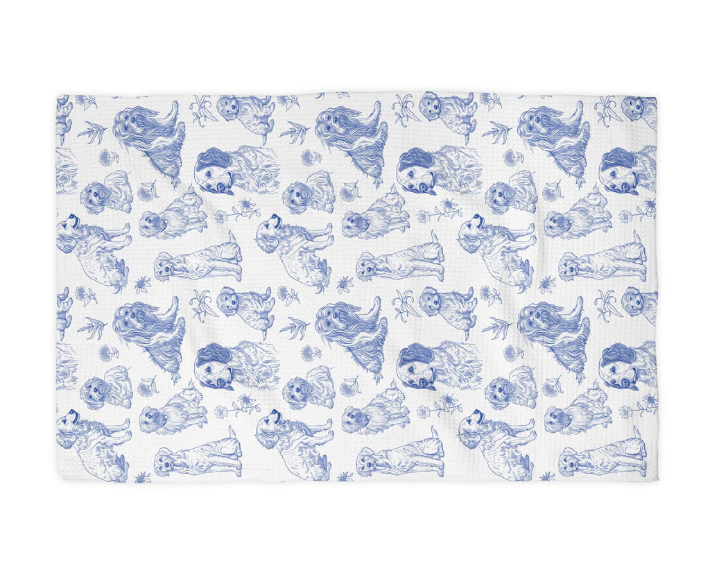 Blue & White Dog Chinoiserie Kitchen Towel
