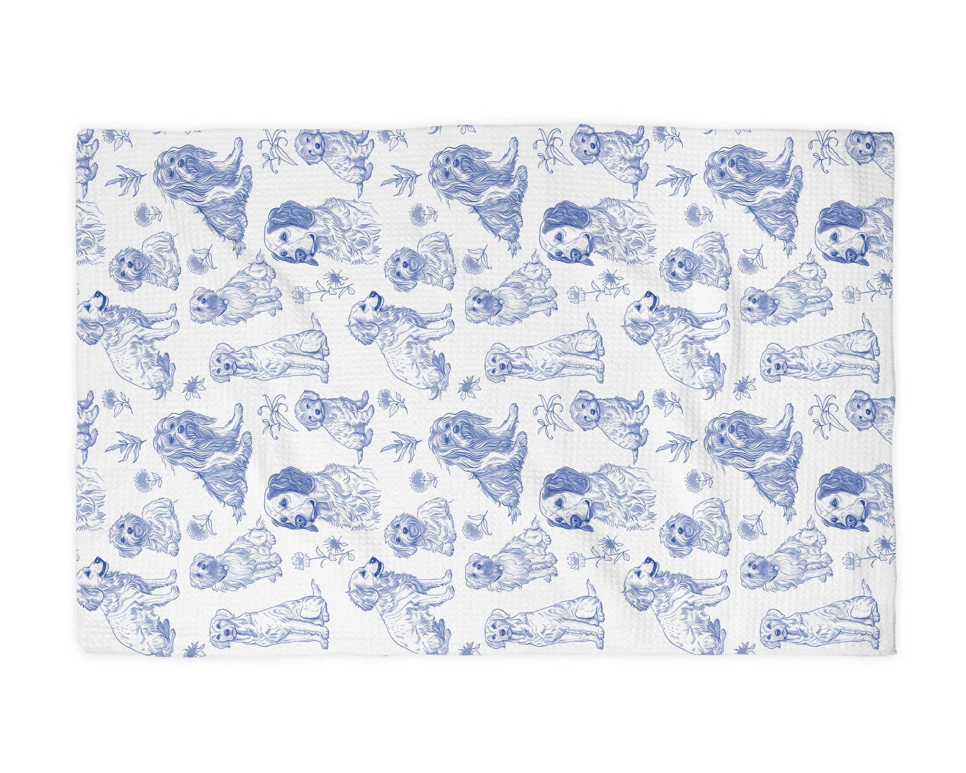 Blue & White Dog Chinoiserie Kitchen Towel
