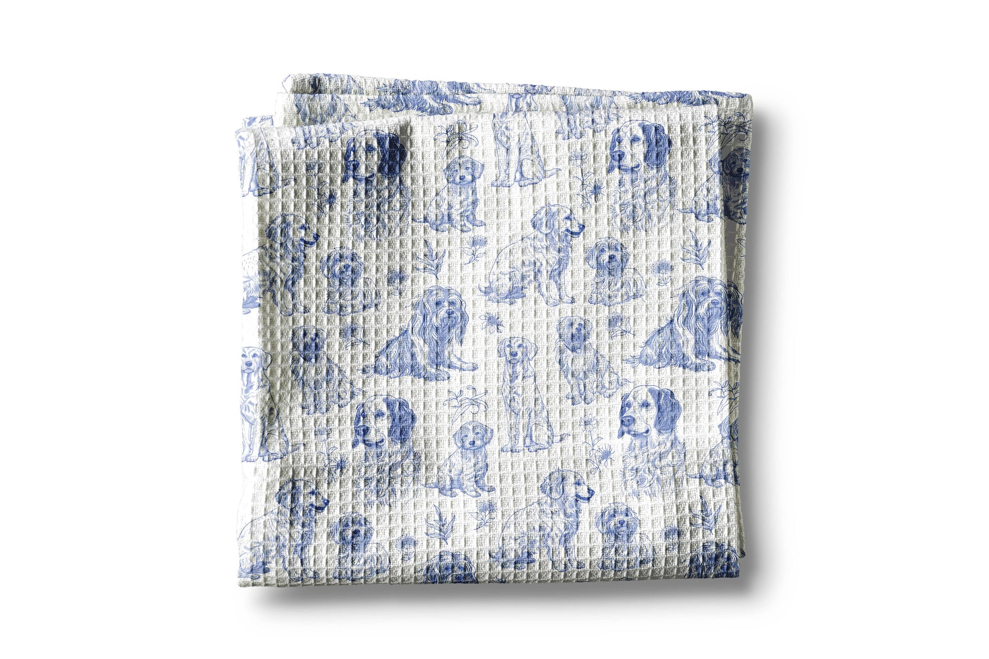 Blue & White Dog Chinoiserie Kitchen Towel