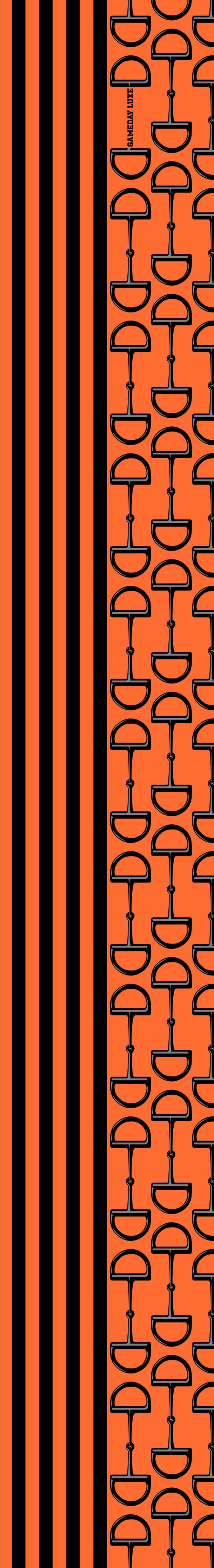 *Sale* Orange & Black Silk Game Day Scarf