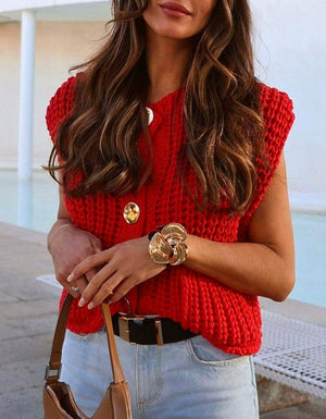 *Pre-Order* Ginny Chunky Knitted Sweater Vest - Various Colors