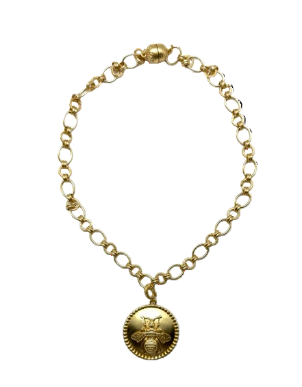 *Pre-Order* Bee's Knees Gold Plated Bee Pendant Necklace with Detachable Charm