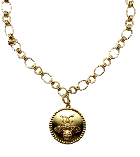 *Pre-Order* Bee's Knees Gold Plated Bee Pendant Necklace with Detachable Charm