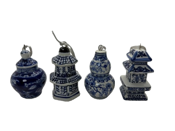 Assorted Ceramic Chinoiserie Christmas Ornament