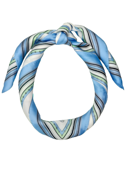 Isabel Light Blue Vintage Hand Bag Theme Scarf