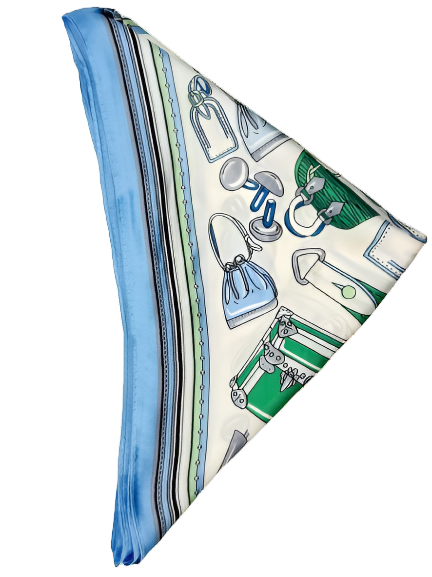 Isabel Light Blue Vintage Hand Bag Theme Scarf