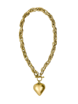 Ivana Vintage Gold-Tone Heart Pendant Necklace
