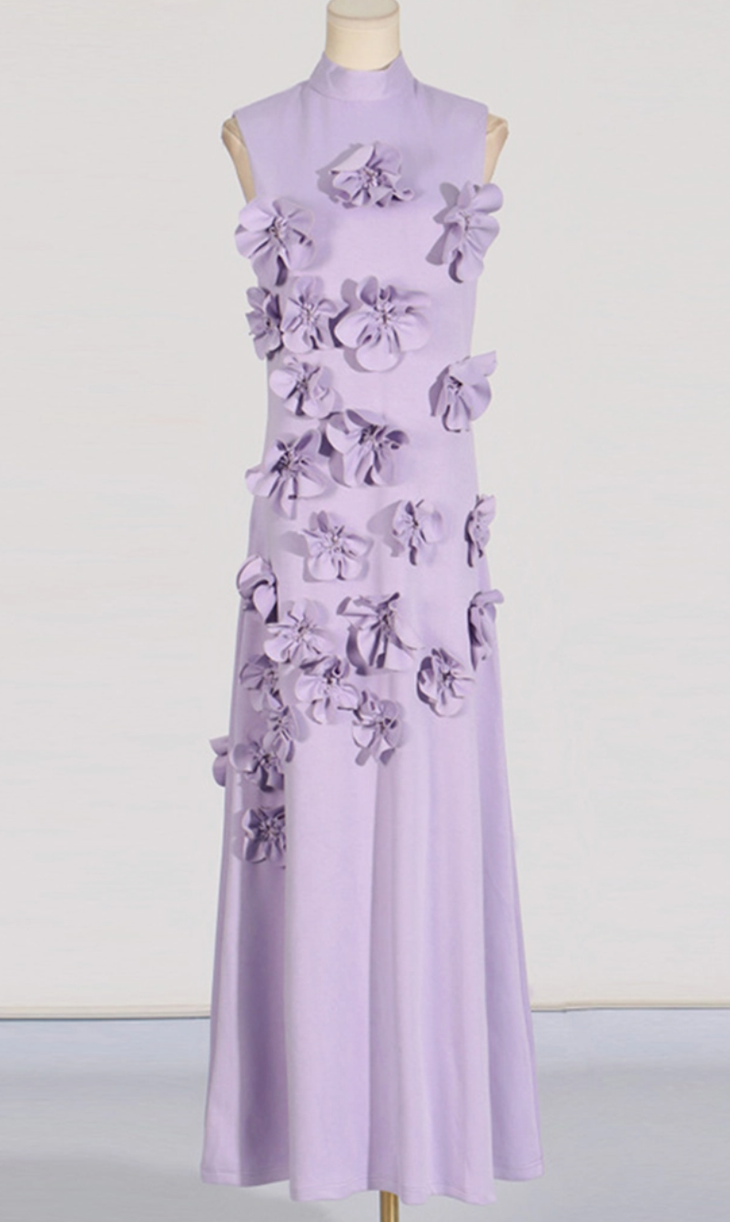 *Sale* Meg Sleeveless 3D Flower Maxi Dress in Pink SOLD OUT