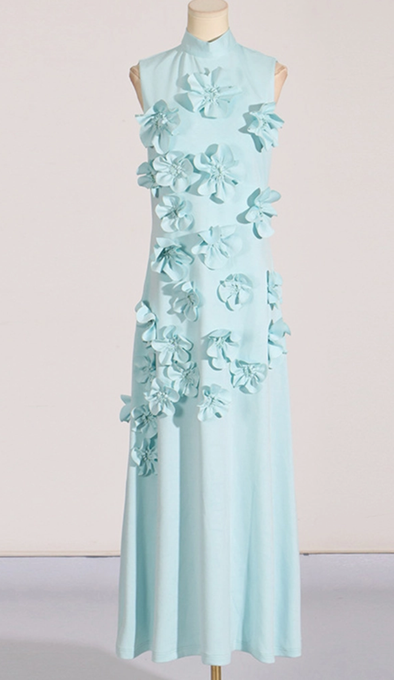 *Sale* Meg Sleeveless 3D Flower Maxi Dress in Pink SOLD OUT