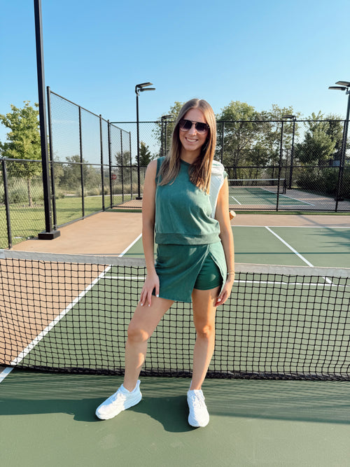 *Final Sale* Mia Sleeveless Top and Short Skirt Two Piece Set